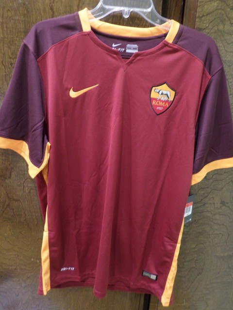 nike as roma season 2015 2016 l home soccer jersey brand new maroon orange
