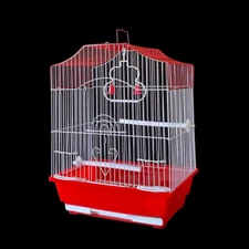 14" Small Parakeet Wire Bird Cage for Finches Canaries Hanging Travel Bird House
