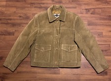 Outbrook Vintage Suede Leather Jacket Western Moto Lined Quilted Size Large Coat