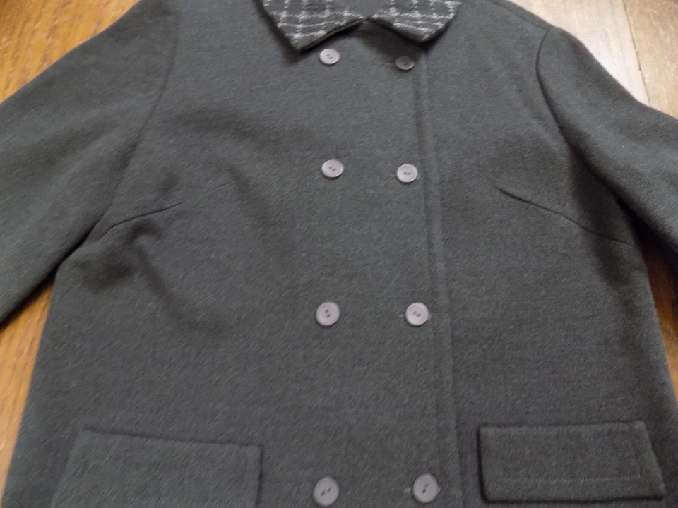 De Colección Años 40 Calidad Casa 100% Lana Tejida A Cuadros Gris Falda Chaqueta Traje Bélgica 26 W Foto 4 de 4