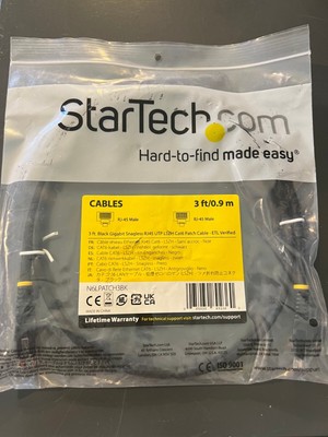 StarTech.com N6LPATCH3BK 3 ft. Cat 6 Black Network Ethernet Cable