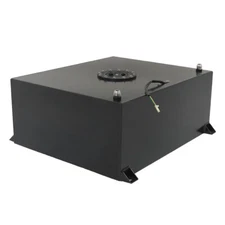 Black 80L 20 Gallon Aluminum Race Drift Fuel Cell cap Tank with Level Sender