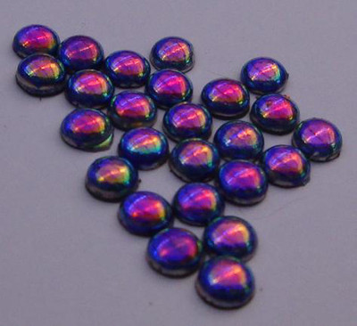 100 Hotfix Halbperlen Cabochon Cobalt AB  ss10  3mm 