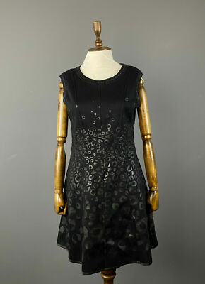 Ladies Save The Queen Black / Purple A-Line Geometric Reversible Dress