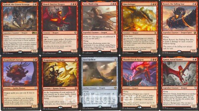 Custom Red Dragon Tribal Commander EDH Deck - Drakuseth, Maw of Flames - MTG 