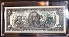 Declaration of Independence Stamped on the Front of the $2 Bill In Acrylic Hold