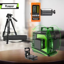 Huepar Laser Level 360°3D 12 Lines Laser Self Leveling Cross Measure Tool Kit