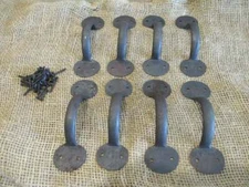8 IRON HAND FORGED HANDLE PULLS GATE DOOR BARN CABINET DRAWER GRASP HANDLES