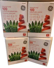 4 Sets Christmas GE 100 ct Mini Green Lights Free Shipping