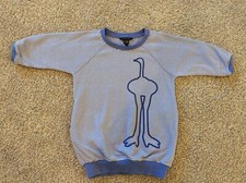 Girls Little MARC JACOBS Blue Striped Bird Sweater Top Size 6