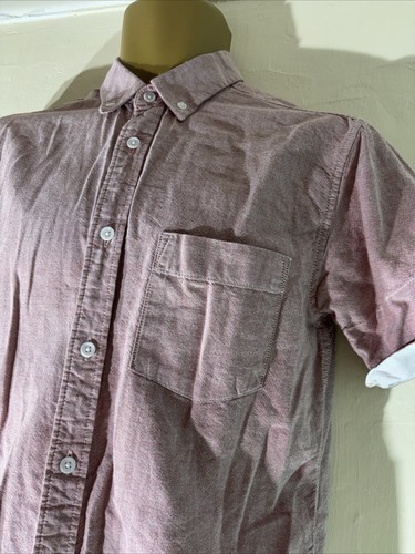 Mens Topman Size Small Red Short Sleeve Smart Casual Summer Oxford Work Shirt - Picture 2 of 6