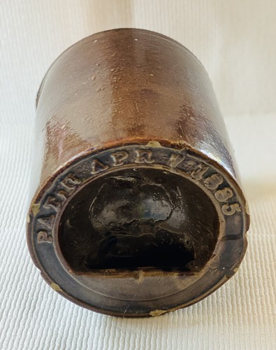 Rare Antique Chicken Water Feeder Crock - 1885 Patent Stoneware - Picture 3 of 10