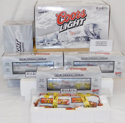MTH 30-1433-1 COORS Light Silver Bullet Train Set Protosound 2 streamlined NIB O