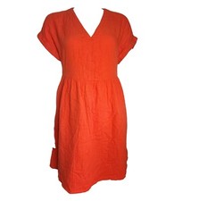 UNIVERSAL THREAD Solid All Orange Short Sleeve Pullover Dress Womens Size Small