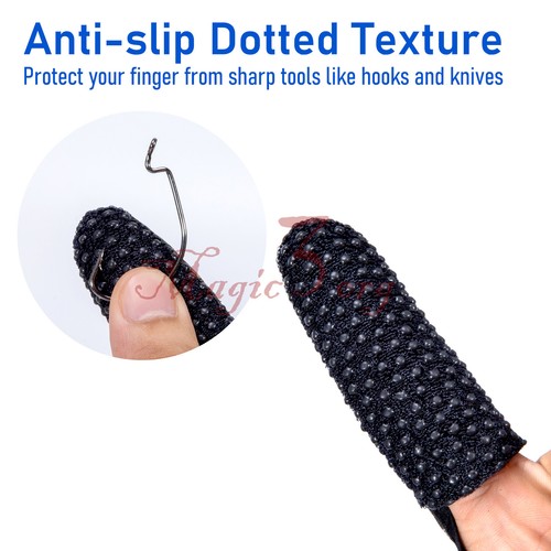 2PCS Fishing Finger Stall Glove Anti-Slip Casting Braid Line Neoprene Camo Salmo - Picture 3 of 7