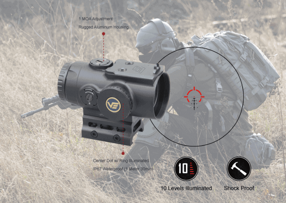 Vector Optics Paragon 4×24 Prism Scope Illuminated BDC Weaver