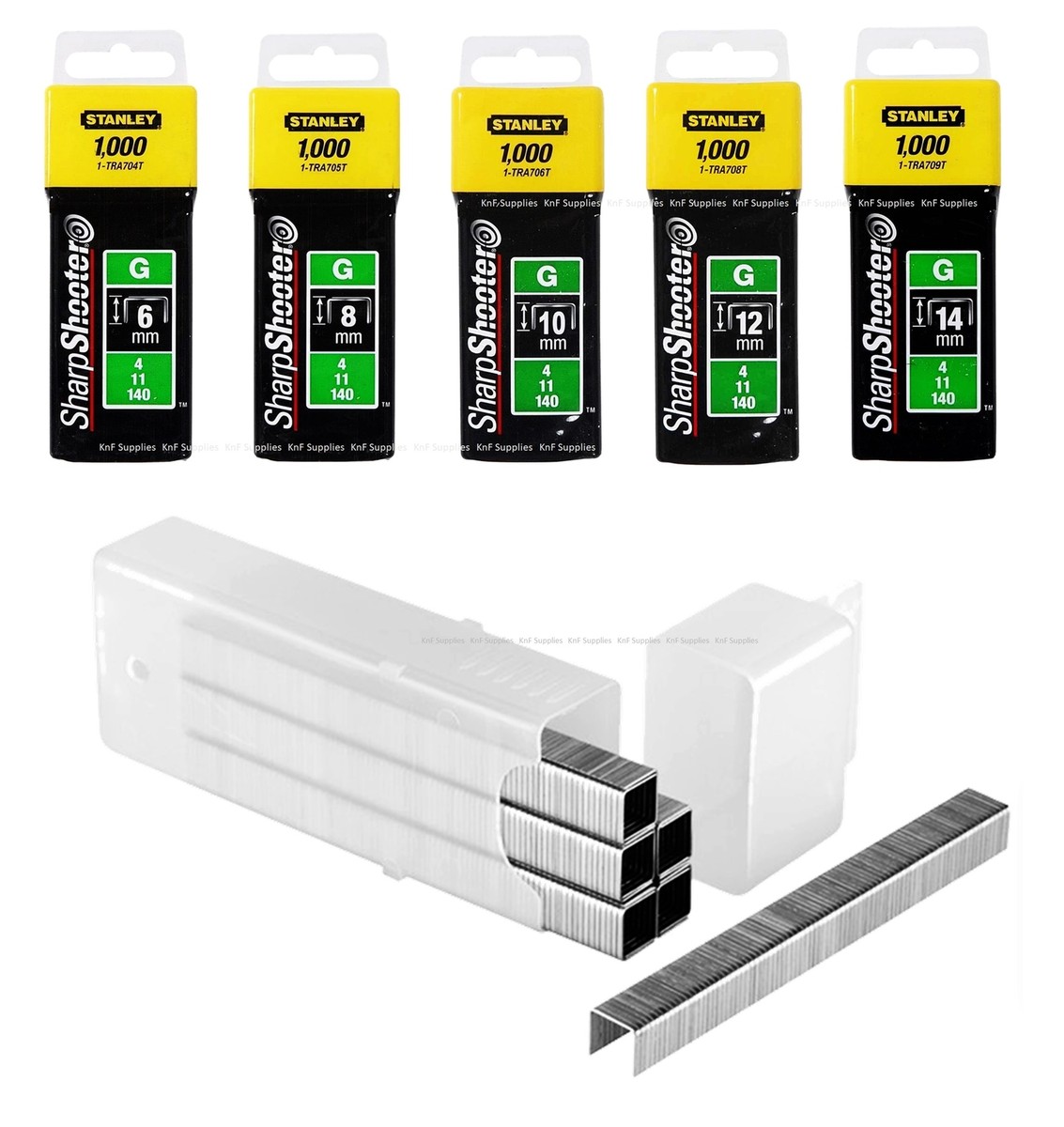 Graffette Stanley Tipo G 12mm - Confezione Da 1000 Pezzi Per Ufficio