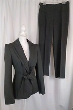 ESCADA Black 2 Piece Pantsuit Jacket Pants Sz 36 38 Business Work Outfit Career