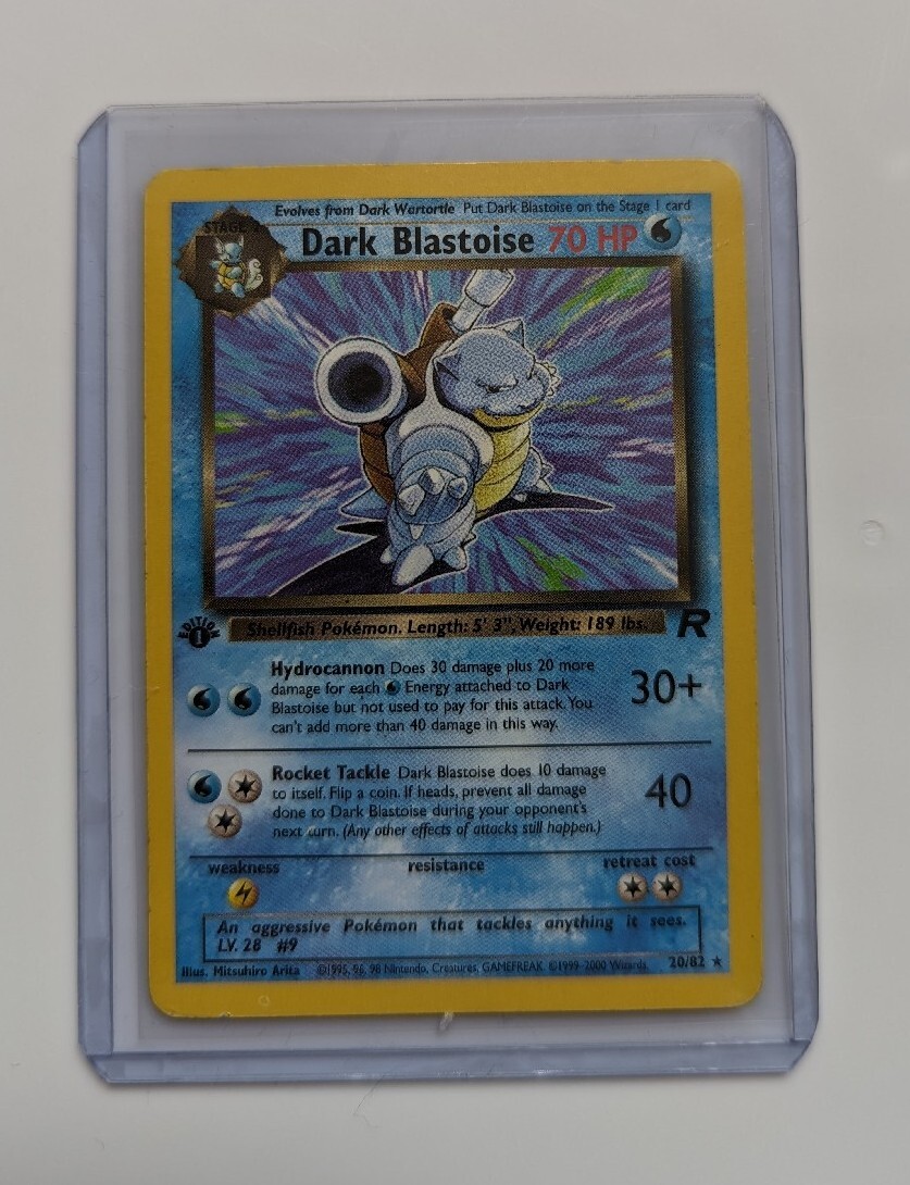 Dark Blastoise Team Rocket 20/82 1st Edition Non Holo Vintage Pokemon Card NM