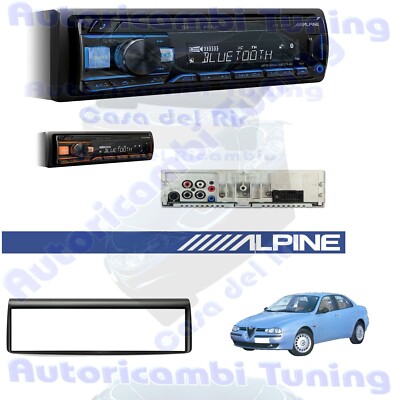 Set Radio Autoradio ALPINE UTE-200BT + Verkleidung 1DIN Schwarz Alfa 156