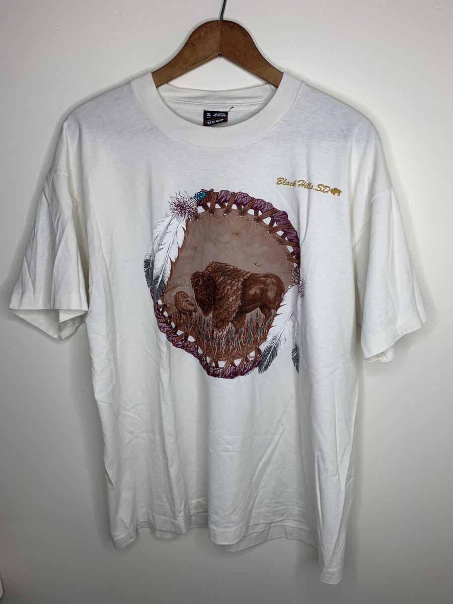 T-shirt Vintage Dakota Du Sud Avec Buffle - Ivoire - Taille XL - Occasion Très Bon état