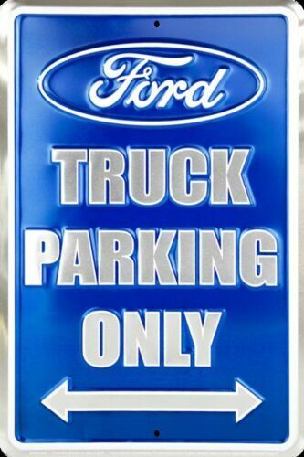 Ford TRUCK Parking Only BlUE 8" x 12" Metal Novelty Sign Plate Made USA - Picture 1 of 2