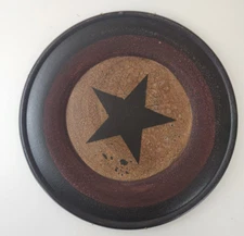 Rustic STAR Country Primitive Wall Décor Plate Americana Farmhouse Black Bracket