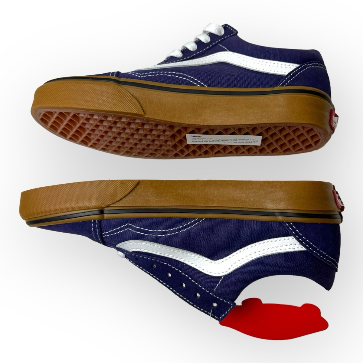 国内配送 VANS OLD SKOOL NAVY/GUM Vans Men's Old Skool Gum Suede / Canvas Low Top Navy | eBay