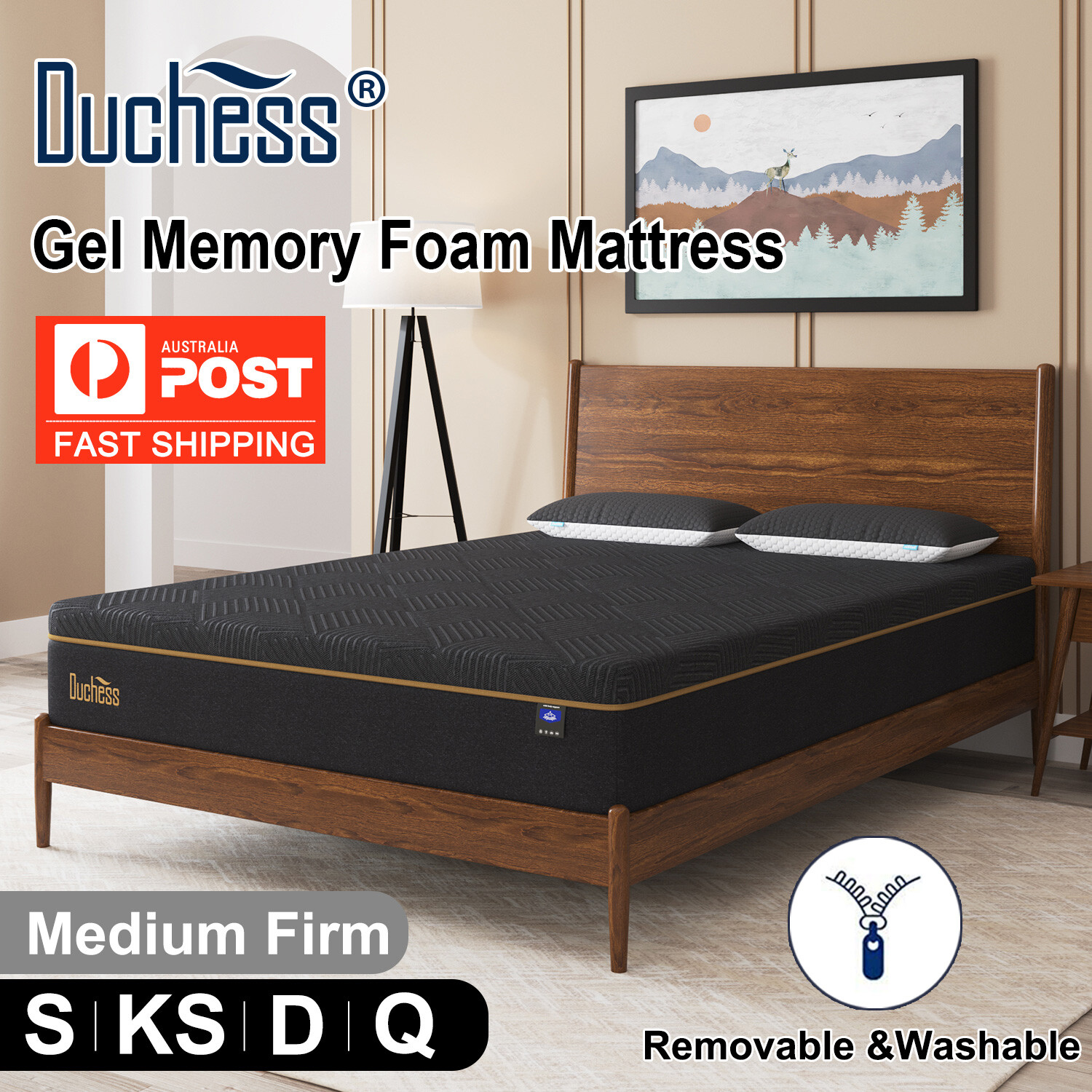 Duchess Queen Double King Single Bed Mattress Cool Gel Memory Foam No Spring