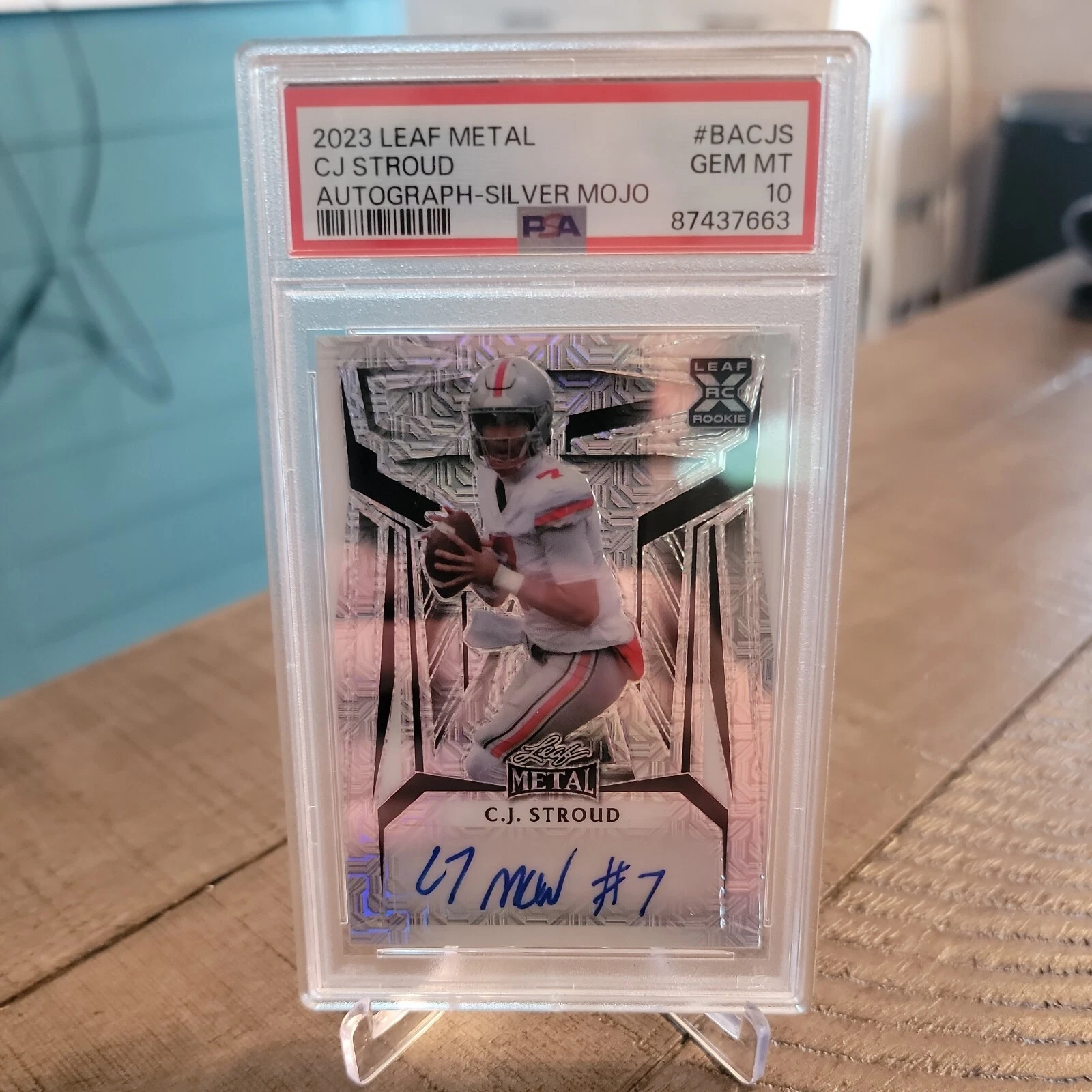 CJ Stroud Leaf Metal Autographs #BACJS Silver Mojo