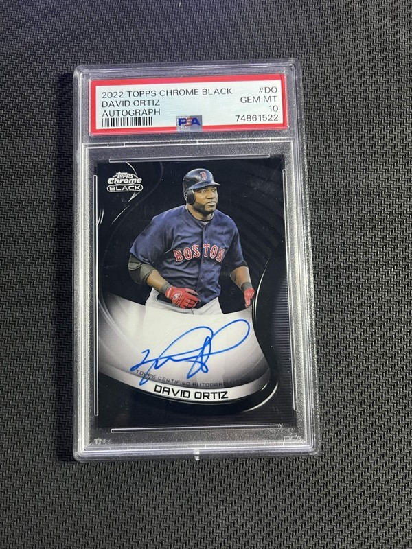 David Ortiz 2022 Topps Chrome Black Autograph PSA 10 Red Sox