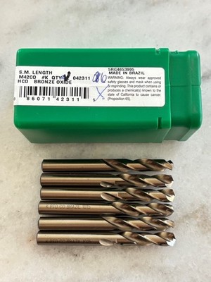 6 new PTD Precision Twist Drill M42CO Letter K HSCo Bronze, Screw Machine Length