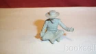 ORIGINAL 1960 MARX GUNSMOKE 54MM GRAY SP TRAPPER SITTING W/ARMS OPEN AND PIPE