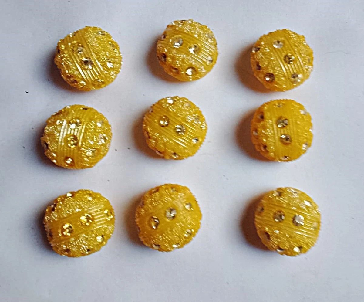50 Bottoni Gialli Da Cucito Con Retro Piatto, 25 Mm, In Resina - Per Sarte E Hobbistica