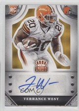 2014 Crown Royale Rookie Signatures Gold Plaid 19/25 Terrance West Auto 0b2