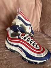 Nike Air Max 97 Low Top Lace Up Athletic Sneakers Colorblock Red White Blue