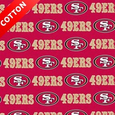 San Francisco 49ers NFL Cotton Fabric - 58" Wide - Sold by The Yard Bolt