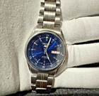 Orignal Vintage Seiko 5 Mens Automatic Watch Blue Dial