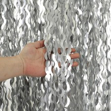foil curtain party backdrop wedding birthday silver decorations foil fringe