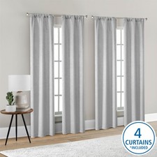 Blackout Curtain Panels Set of 4 Gray 28 Inch Wide x 84 Inch Long Thermal