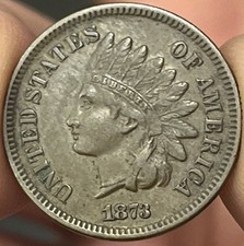 1873 Indian Head Cent Open 3 XF