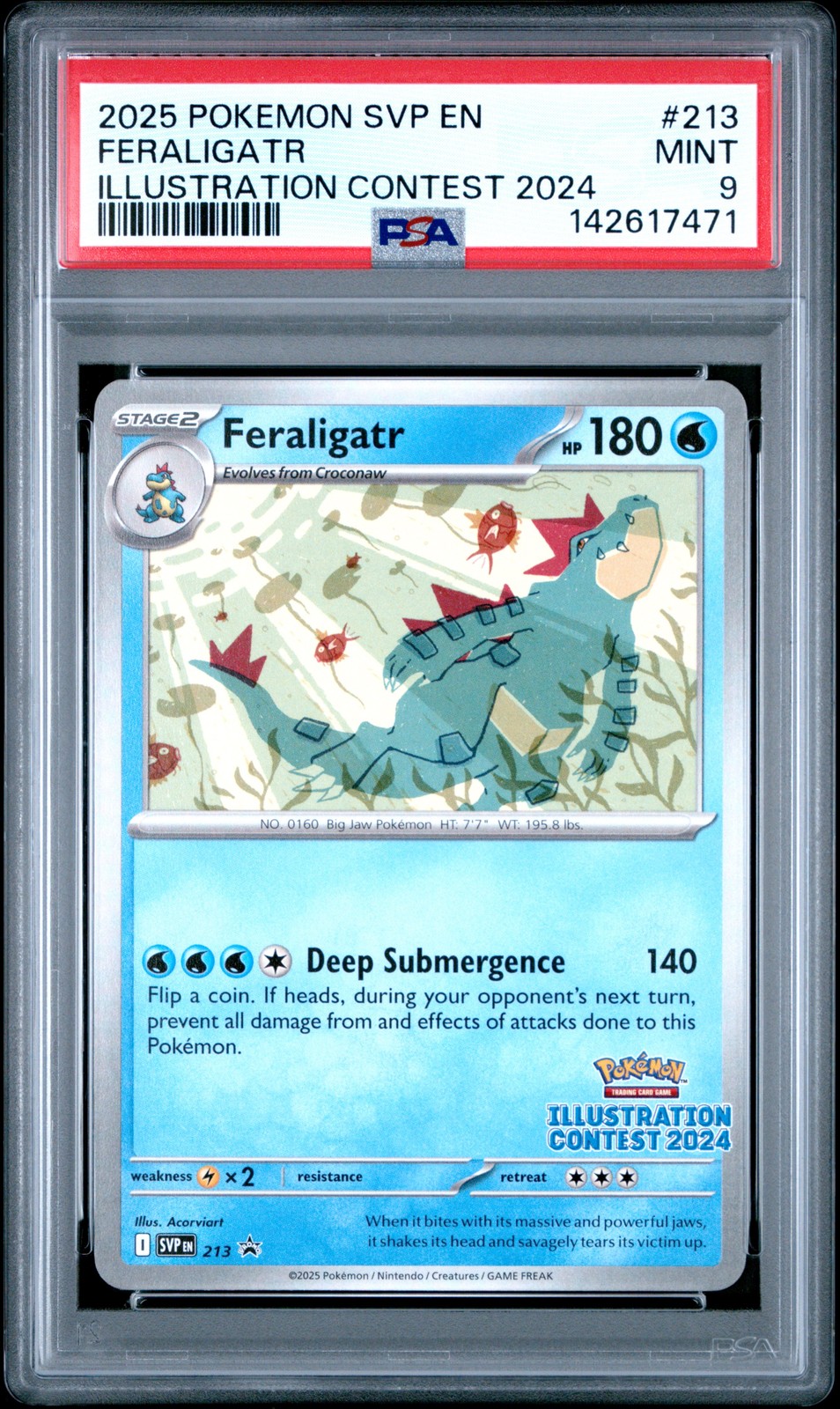 2025 POKEMON SVP EN-SV BLACK STAR PROMO #213 FERALIGATR PSA 9