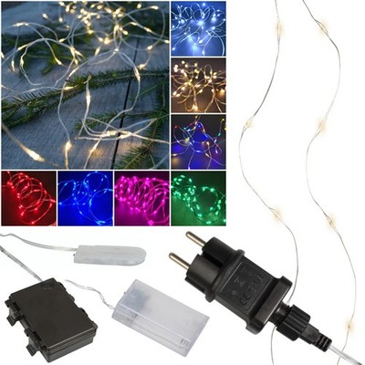 Draht-Lichterkette micro-LEDs, Deko Party Weihnachts-Beleuchtung Weihnachten