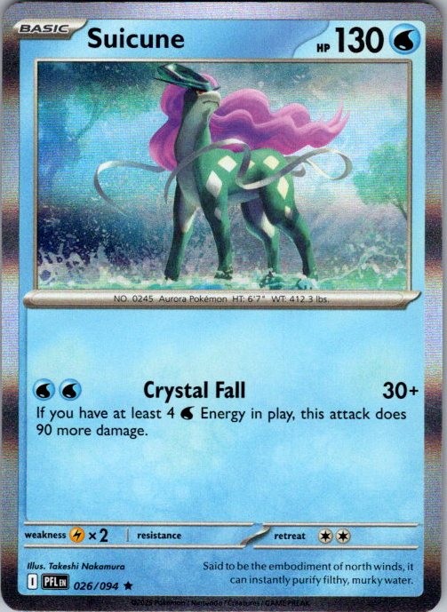 Suicune Rare ME02: Phantasmal Flames 026/094 NM