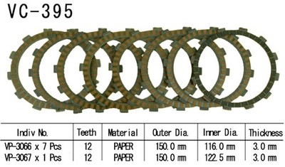 2007 Suzuki DR-Z400SMZ Dirt Bike Vesrah Clutch Friction Set