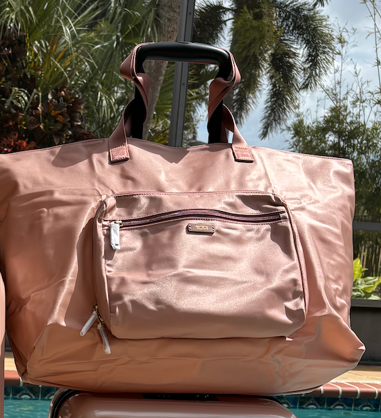 NWT Tumi Packable Denton Tote Bag Pink 'Rosa' Zippered Foldable
