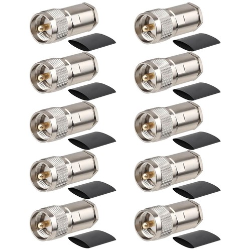 Durable PL259 Male Clamp Connectors for Ham Radio and Telecom - 10 PCS Pack - Picture 3 of 9