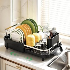 Dish Drying Rack for Kitchen Counter, Expandable Dish Drainer