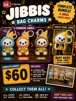 #ad Jack In The Box Jibbi Full Set Savory RARE Buff Boss $60.00