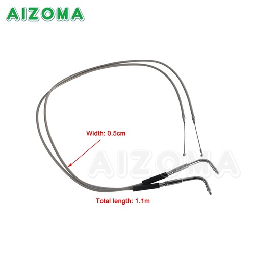 Black 1.1M Throttle Cable Wires Line For Harley Sportster XL883 XL1200 1996-2015 - Picture 2 of 10